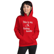 Load image into Gallery viewer, Womes red fishing hoodie
