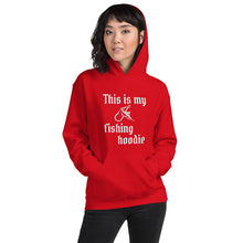 Load image into Gallery viewer, Womes red fishing hoodie