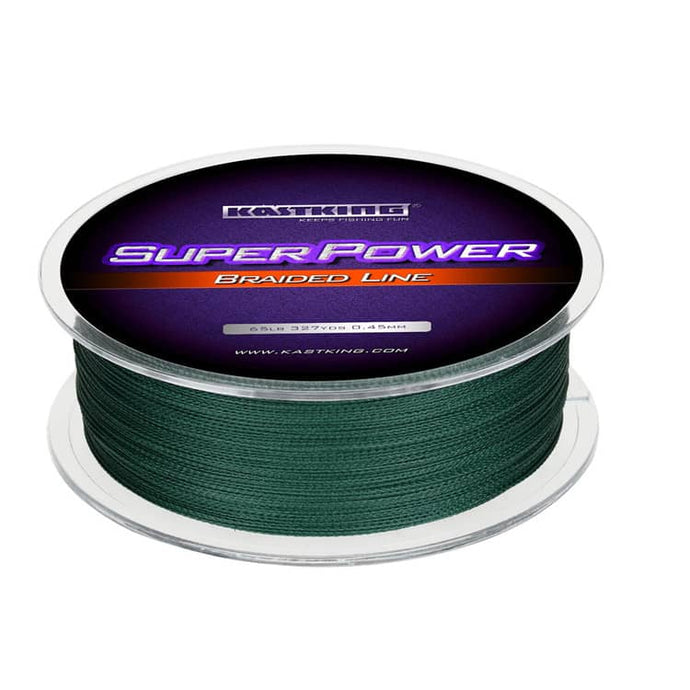 Braided fishing line in green