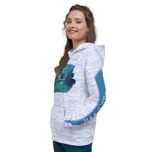 Load image into Gallery viewer, Blue and white stripes fishing hoodie for women