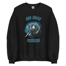Load image into Gallery viewer, Big Bass Fishing Sweatshirt In Black