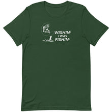 Load image into Gallery viewer, Wishin I Was Fishin Green Shirt