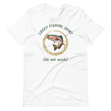 Load image into Gallery viewer, White t-shirt - lucky fishing shirt