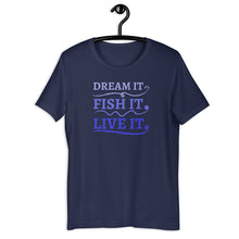 Load image into Gallery viewer, Dream it Fish it navy tee shirt
