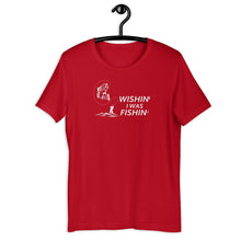 Load image into Gallery viewer, Wishin I Was Fishin Red Shirt