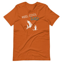 Load image into Gallery viewer, Orange fishing tee reel cool dad