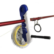 Load image into Gallery viewer, Portable fishing line spooler on a rod