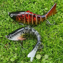 Load image into Gallery viewer, Red and white segmented fishing lures