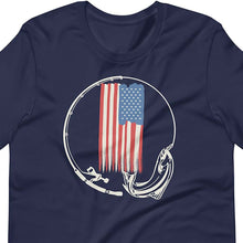 Load image into Gallery viewer, Fishing Tshirt With American Flag