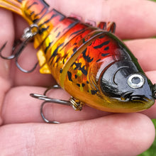 Load image into Gallery viewer, Red jointed bass fishing lure
