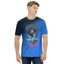 Load image into Gallery viewer, American flag bass fishing tshirt
