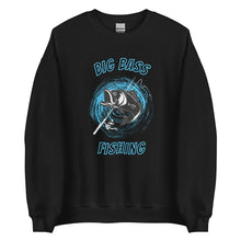 Load image into Gallery viewer, Big Bass Fishing Sweatshirt In Black
