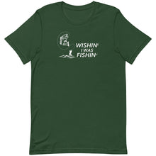 Load image into Gallery viewer, Wishin I Was Fishin Green Shirt
