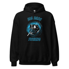 Load image into Gallery viewer, Big Bass Fishing Hoodie In Black
