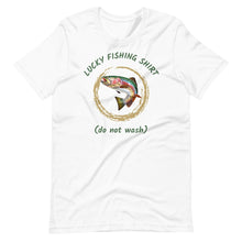 Load image into Gallery viewer, White t-shirt - lucky fishing shirt
