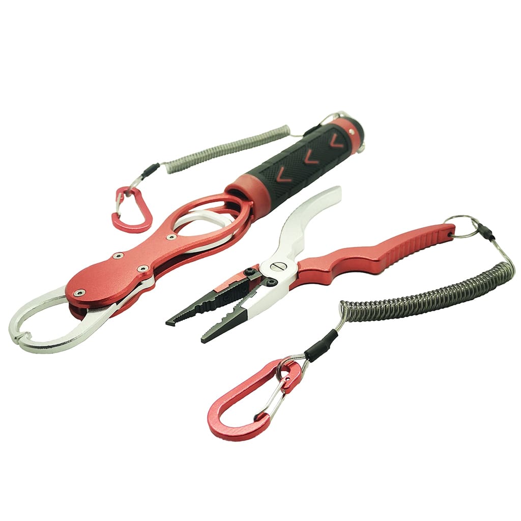 ALUMINUM FISHING PLIERS WITH CARABINER WITHOUT SPLIT RING