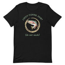 Load image into Gallery viewer, Black t-shirt - lucky fishing shirt
