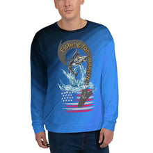 Load image into Gallery viewer, Fisherazade mens sweatshirt with USA flag
