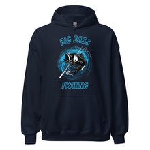 Load image into Gallery viewer, Big Bass Fishing Hoodie In Navy
