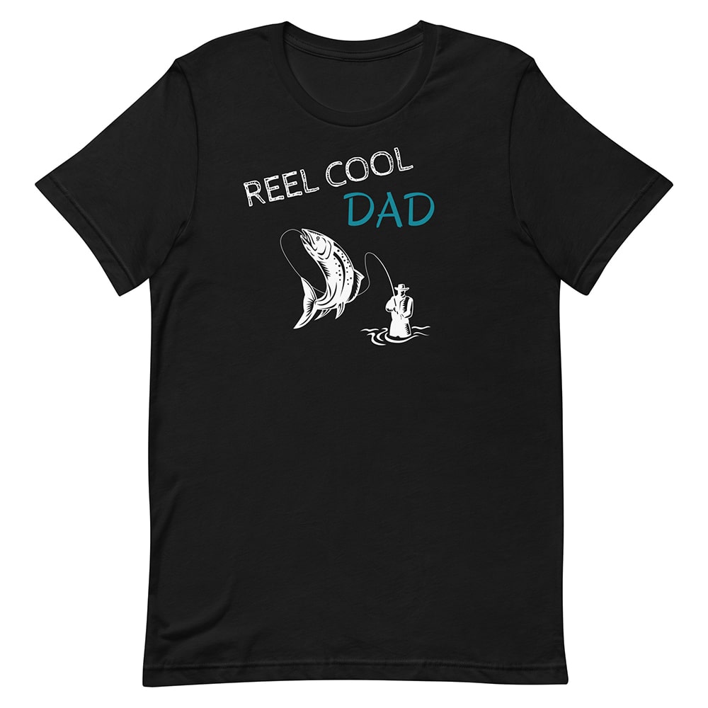 Black fishing tee - reel cool dad