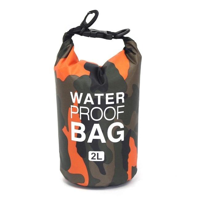 Orange waterproof dry bag 2L